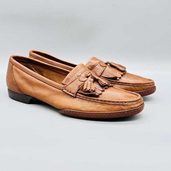 Bruno Magli Shoes Men 10 Brown Leather Kiltie Tassel Loafer Oxford Moc Toe Dress main image 8